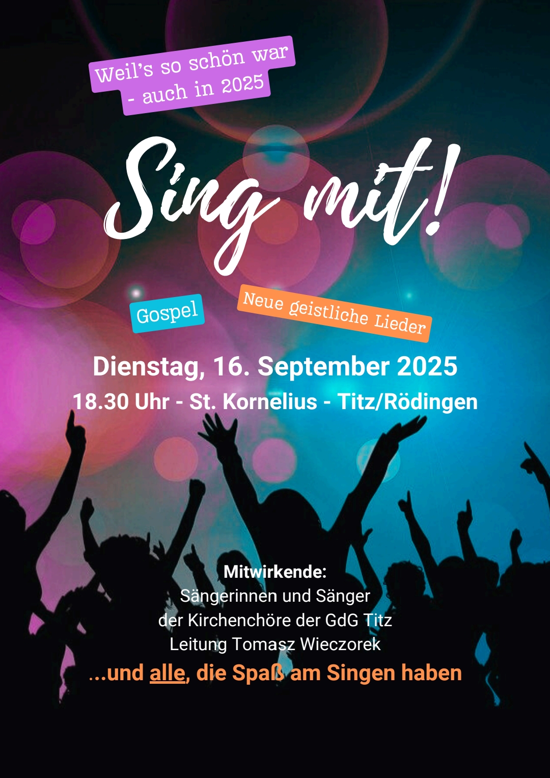 Plakat zum Mitsingkonzert